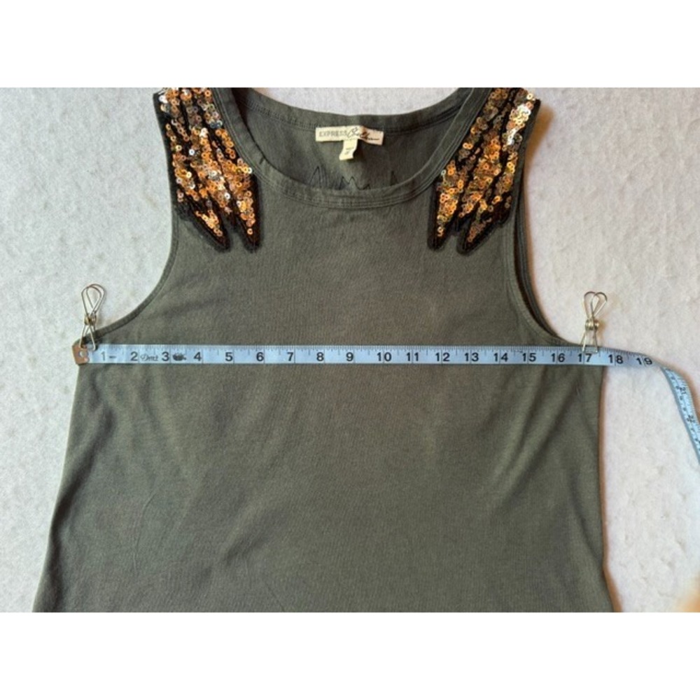 Express One Eleven Women's Sequined Sequin Wings Tank Top Sleeveless Sz MED - Picture 7 of 10
